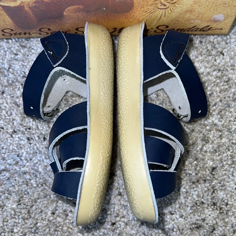 AUTH NIB SALT WATER SANDAL by Hoy Shoes Swimmer Toddler Infant NAVY